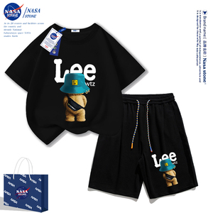 NASA男童夏装套装儿童2024新款小男孩夏季薄款纯棉短袖t恤两件套