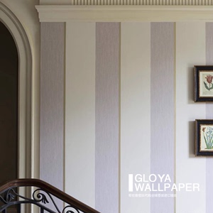 英国风格壁纸简约新古典条纹设计轻奢竖条新款墙纸壁布墙布壁画