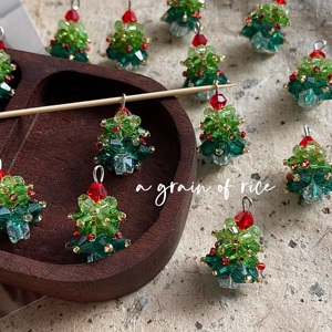 新年树吊坠散珠水晶树新款女圣诞节氛围感甜美diy 串珠材料配饰