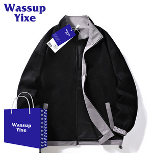 WASSUP YIXE情侣装外套麂皮绒春季新款上衣潮流韩版立领休闲夹克