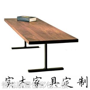 【香港包郵】美式老松木工作台 家用画桌实木做旧餐桌复古办公电