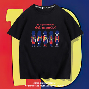 Y大巴黎圣日尔曼纯棉短袖T恤夏季2021新款梅西30号宽松落肩半袖