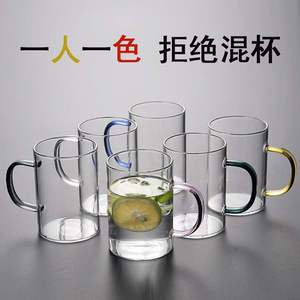 办公用 高硼硅玻璃透明把手杯 家用柠檬茶绿茶花茶杯啤酒杯马克杯