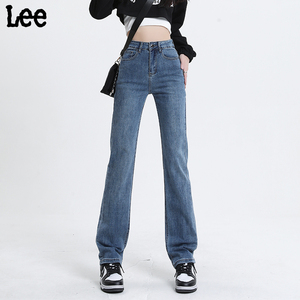 2024春夏新款Lee牛仔裤女直筒窄版烟管高腰弹力显瘦小个九分裤子