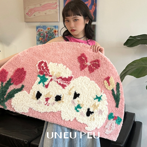 UNEUPEU原创设计粉色可爱小狗地毯家用卧室床边入户客厅茶几地毯