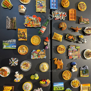 3d立体新疆冰箱贴特色旅游纪念品磁贴馕饼水果美食磁性贴食物文创