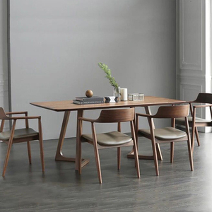 IKEA宜家北欧轻奢全实木长条餐桌原木长桌咖啡桌民宿简约洽谈会客