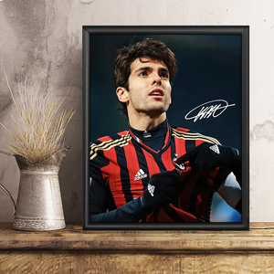 AC米兰卡卡签名海报相框摆件足球礼品球星周边装饰挂画手办纪念品