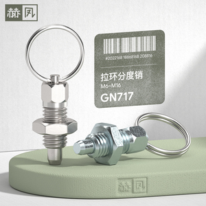 旋钮柱塞GN717拉环分度销不锈钢弹簧定位锁销紧螺杆M6M8M10M12M16