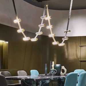意大利皮革餐厅吧台吊灯设计师样板间公共空间创意书房皮带灯具