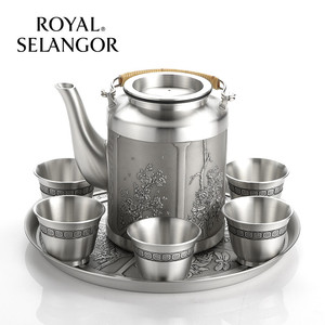 皇家雪兰莪ROYAL SELANGOR皇玺茶具六件套装马来西亚锡器锡制品