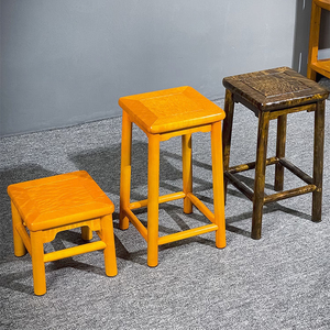 金丝楠木鼓凳方凳靠背椅矮凳大小叶桢楠椅子中式实木原木家具定制