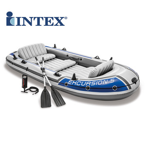 INTEX耐磨五人皮划艇充气船橡皮艇加厚钓鱼船加大户外冲锋舟