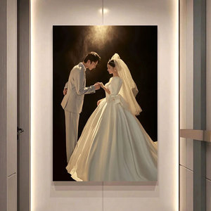 婚纱照相框定制放大挂墙照片客厅高级背景墙装饰画床头结婚照挂画
