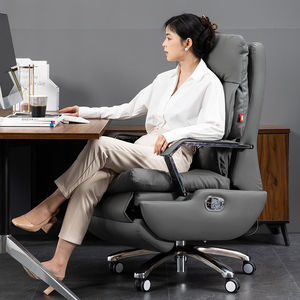 真皮电动老板椅家用办公椅舒适久坐豪华商务大班椅办公室座椅按摩