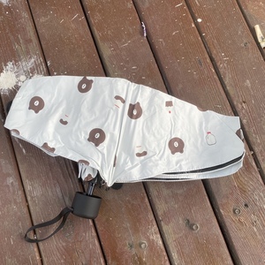 便宜出 小熊五折口袋黑胶折叠太阳伞 便携手动学生迷你收纳遮阳伞
