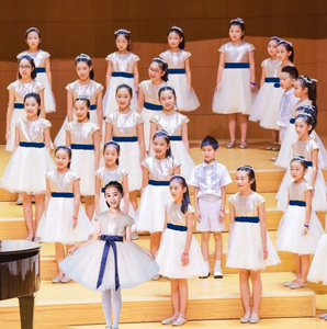 六一儿童公主裙舞蹈服蓬蓬纱裙朗诵表演服中小学生大合唱团演出服