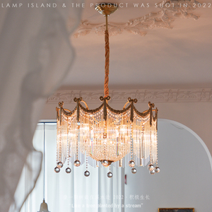法式复古全铜水晶灯美式欧式奢华大气别墅客厅餐厅卧室吊灯