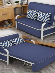 多功能沙发床可折叠客厅两用小户型单人12双人15米排骨架床实木