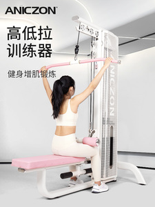 高位下拉训练器女子塑形器械高低拉一体机健身房器材高拉背训练器