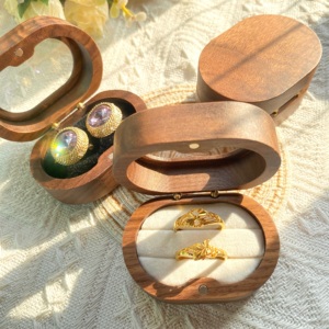 珠宝首饰盒展示求婚戒指盒定制耳钉吊坠收纳盒木质结婚对戒盒高档
