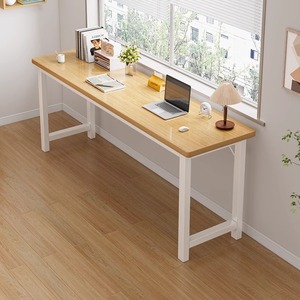双人长条书桌学生学习桌简易窄桌子靠墙卧室家用电脑桌工作台中式