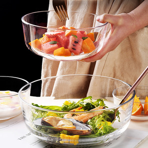 蒸蛋泡面碗玻璃碗带盖微波炉专用碗家用耐热器皿加热容器汤碗纯色