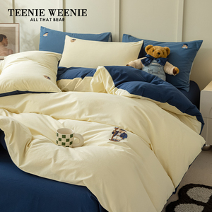 TeenieWeenie小熊全棉刺绣四件套床单被套床上用品学生宿舍套件