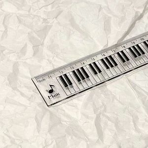 小红书同款透明音符尺子钢琴键盘创意全套学习套尺直尺三角尺圆尺