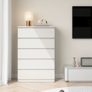 IKEA宜家五斗柜卧室收纳柜斗柜客厅靠墙柜子储物抽屉柜白色五斗橱