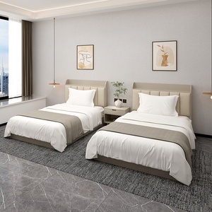 全套酒店民宿宾馆床现代简约实木旅馆轻奢床1.8米标间双人床1.5米