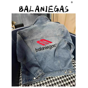 Balaniegas  B家工装牛仔外套男女同款刺绣双B字母夹克秋冬上衣