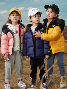 GXG官方旗舰店2022新款儿童短款加厚羽绒服男童女童冬装连帽外套