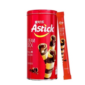 Astick爱时乐150g夹心棒巧克力味威化饼干卷心酥注心蛋卷休闲零食