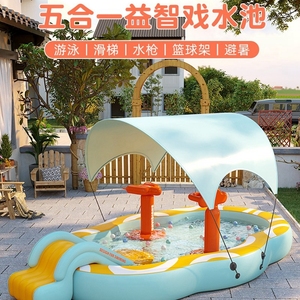 儿童大型充气游泳池城堡户外水上乐园婴儿家用折叠滑梯宝宝玩具池