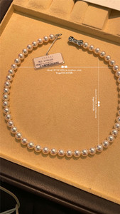 日本代购直邮 TASAKI 塔思琦 银扣 蝴蝶结 海水珍珠 全珠项链