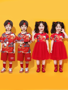 新中式六一少儿啦啦队演出服幼儿园合唱中小学生运动会开幕式班服