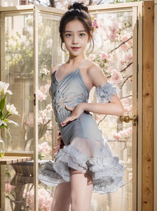 夏季新款儿童拉丁舞练习服女童吊带蕾丝裙露背分体套装集训表演服