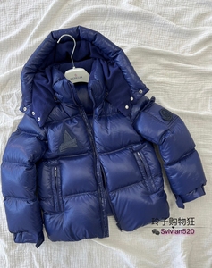 代购 Moncler/蒙口 23新款ECRINS徽标白鹅绒连帽羽绒服外套儿童