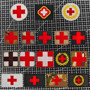 中国红十字会RCSC徽章麦穗救援臂章刺绣魔术贴士气章医生护士胸章