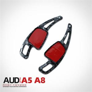 适用奥迪A5A7A8汽车方向盘档把拨片换挡面板SQ5R8Q2碳纤纹配件