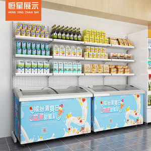 超市便利店雪糕柜货架冰柜冰箱上方展示架饮料置物架子小卖部冷饮
