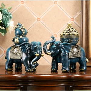 大象摆件招财风水象一对吉象乔迁新居客厅酒柜装饰办公室开业礼品