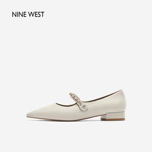 【断码清仓】Nine West/玖熙春秋季玛丽珍鞋女尖头一字式扣带女鞋