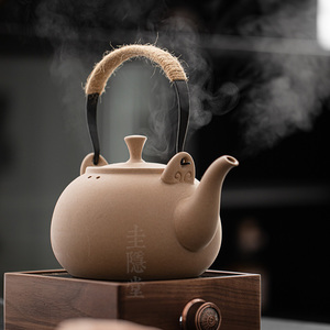 圭隐堂老岩泥围炉煮茶壶家用复古大容量烧水壶提梁壶煮茶器电陶炉
