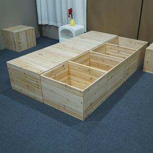 定做实木箱子拼床榻榻米组合加宽长方形收纳箱大容量移动拼接厂家