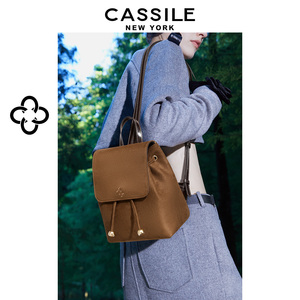 cassile卡思乐双肩包女2023冬季新款小众包包复古麂皮高级感背包