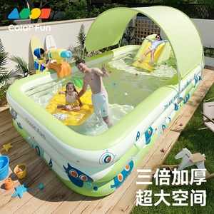 充气游泳池儿童家用泳池宝宝玩水池成人户外大型庭院折叠戏水滑梯