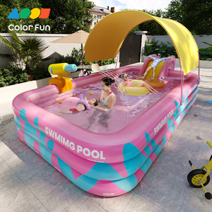 家用游泳池儿童充气泳池粉色户外成人大型幼儿园婴儿戏水池滑滑梯