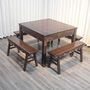 八仙桌正方形实木中式明清仿古方桌四方餐桌家用饭店面馆桌椅厂家